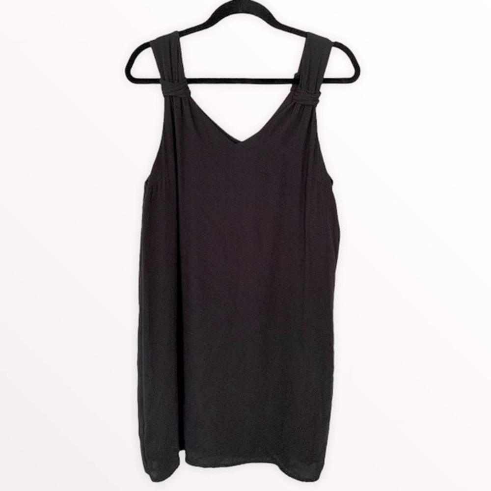 Adrienne Vittadini Black Chiffon Tank Top